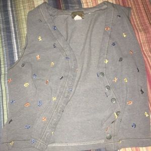 Gray button vest